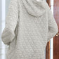 Quilted Long Sleeve Hoodie with Pocket