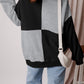 Color Block Half Button Long Sleeve Sweatshirt