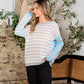 Sew In Love Full Size Striped Dropped Shoulder Sweater