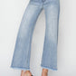 RISEN High Rise Crop Wide Fray Hem Jeans