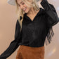 Satin Shirt Blouse with Chevron Fringe