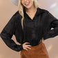 Satin Shirt Blouse with Chevron Fringe