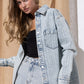 Sparkle Stone Stripe Denim Jacket