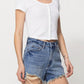 DISTRESSED RIGID MOM SHORTS