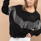 Rhinestone Fringe Pullover Top