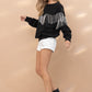 Rhinestone Fringe Pullover Top