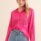 Satin Shirt Blouse with Chevron Fringe