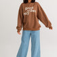 Letter Embroidery Oversized Sweatshirt