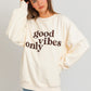 Letter Embroidery Oversized Sweatshirt