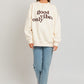 Letter Embroidery Oversized Sweatshirt