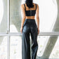 Vegan Leather Wide Leg Pants