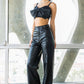 Vegan Leather Wide Leg Pants