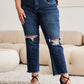 RFM Crop Dylan Full Size Tummy Control Distressed High Waist Raw Hem Jeans