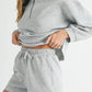 Half Zip Long Sleeve Top and Drawstring Shorts Set