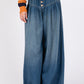 SAGE+FIG Smocked Waist Band Wide Leg Jeans