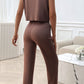 Devine Ribbed Round Neck Top and Pants Set