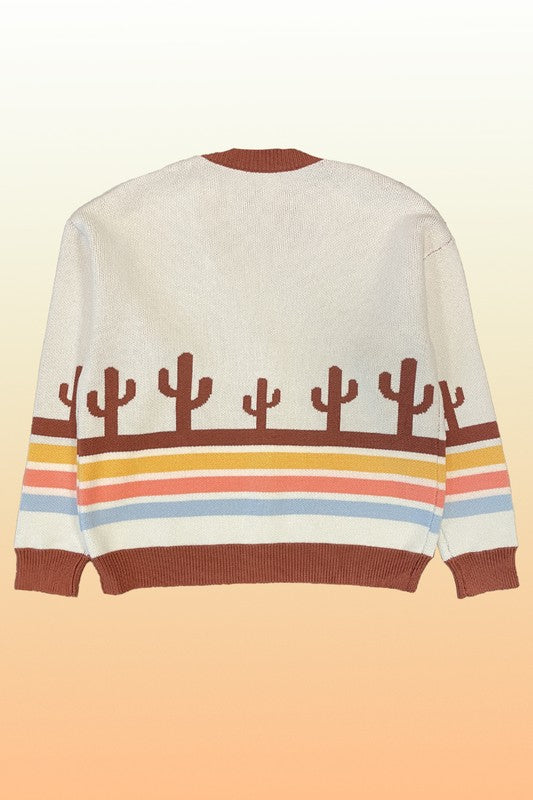 Desert retro stripe cardigan