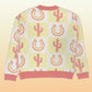 Tiled Cactus horseshoe knit cardigan