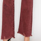 TUMMY CONTROL BURGUNDY HIGH RISE FLARE JEANS