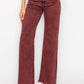 TUMMY CONTROL BURGUNDY HIGH RISE FLARE JEANS