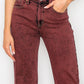 TUMMY CONTROL BURGUNDY HIGH RISE FLARE JEANS