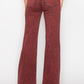 TUMMY CONTROL BURGUNDY HIGH RISE FLARE JEANS