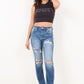 MESH TUMMY CONTROL HIGH RISE STRAIGHT JEANS