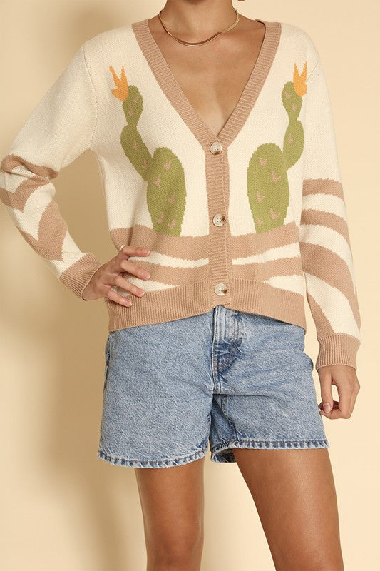 Desert cactus cardigan