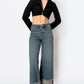 TUMMY CONTROL HIGH RISE CUFFED A WIDE LEG JEANS