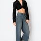 TUMMY CONTROL HIGH RISE CUFFED A WIDE LEG JEANS