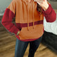 Color Block Kangaroo Pocket Drop Shoulder Hoodie