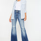 Kancan High Rise Wide Waistband Flare Jeans