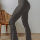 Black V Shape High Waist Flared Leggings