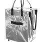 Silvery Foldable Rolling Large Shopping Tote Bag