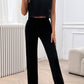 Devine Ribbed Round Neck Top and Pants Set