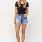 High Rise 2Tone Stretch Shorts