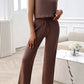 Devine Ribbed Round Neck Top and Pants Set