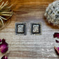 Bigger Square Sterling silver stud earrings