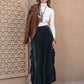 Ruffle Trim Wide Leg Slit Pants