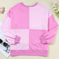 Color Block Half Button Long Sleeve Sweatshirt