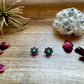 flower Stud earrings with turquoise