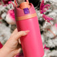 Strawberry Pink Insulated Stainless Steel Water Bottle