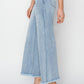 RISEN High Rise Crop Wide Fray Hem Jeans