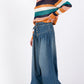 SAGE+FIG Smocked Waist Band Wide Leg Jeans