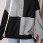 Color Block Half Button Long Sleeve Sweatshirt