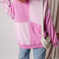 Color Block Half Button Long Sleeve Sweatshirt