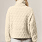 Double Take Half Zip Long Sleeve Quilted Sweatshirt with Pocket