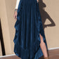 Slit Ruffled Wide Leg Pants