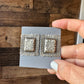 Bigger Square Sterling silver stud earrings