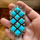 Big Ring - 7.5- kingman turquoise ring and sterling silver